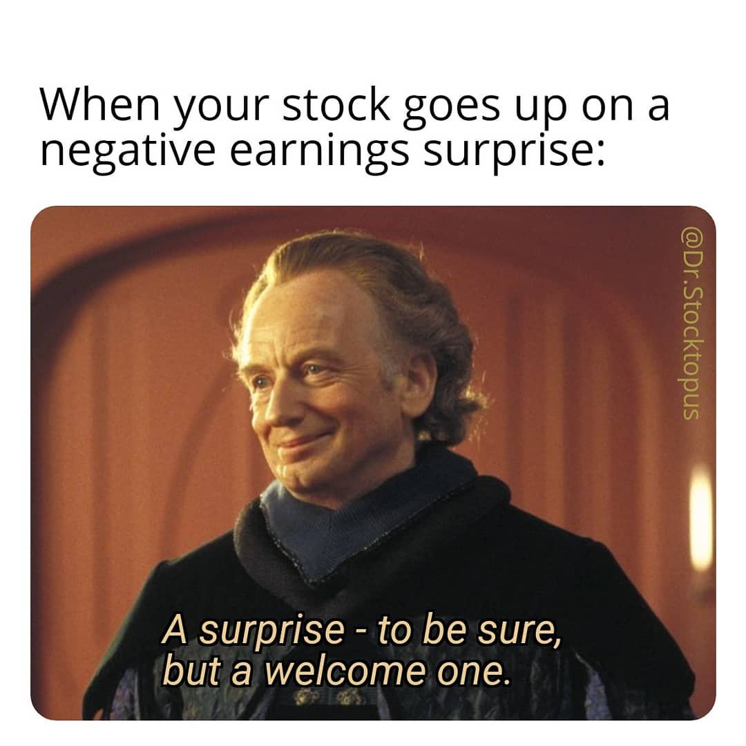 When your stock goes up on a negative earnings surprise meme - Finance Memes,  Tips, Photos, Videos