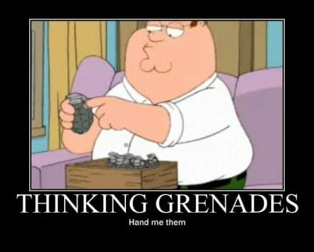 Image result for images of peter griffin thinking grenades