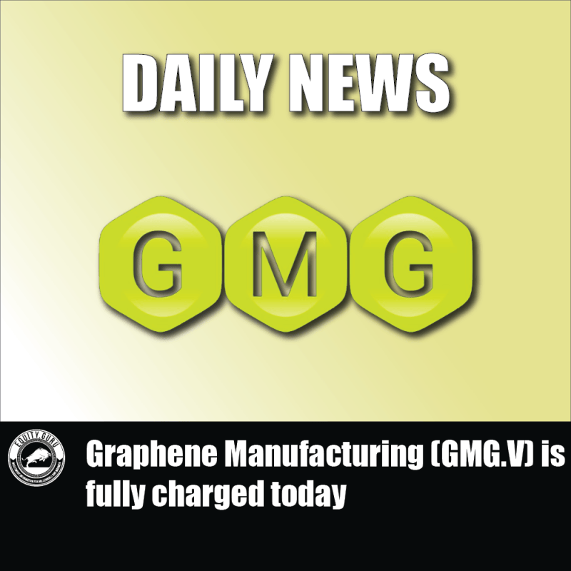 Graphene Manufacturing (GMG.V) is fully charged today