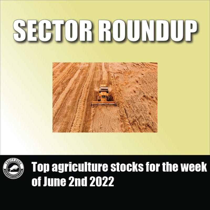 Top agriculture stocks for the week of June 2nd 2022