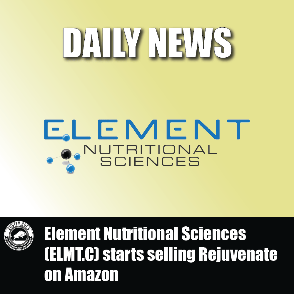Element Nutritional Sciences (ELMT.C) starts selling Rejuvenate on Amazon