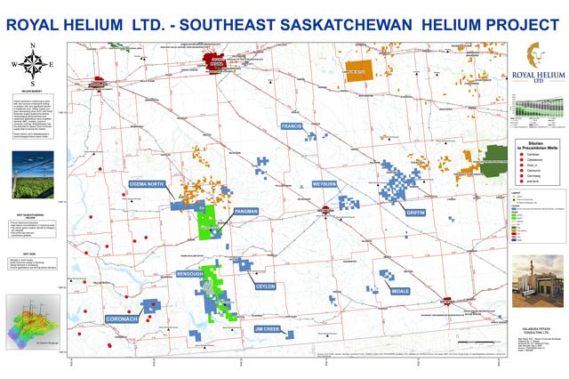 Royal Helium South Saskatchewan Asset Map