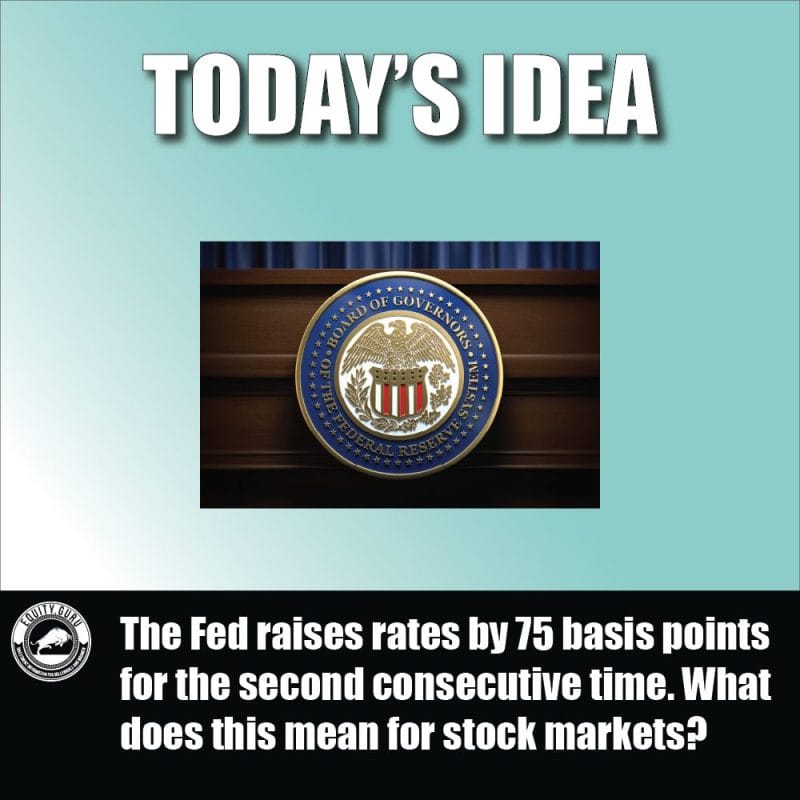The Fed raises rates by 75 basis points for the second consecutive time. What does this mean for stock markets?