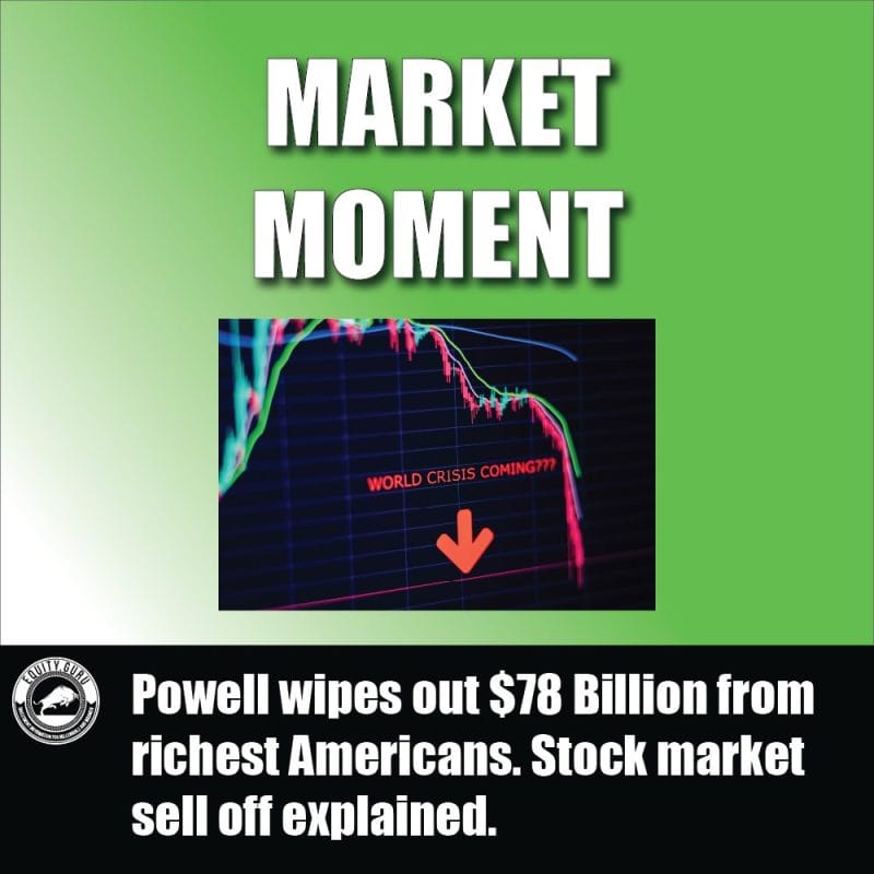 Powell wipes out $78 Billion from richest Americans. Stock market sell off explained.