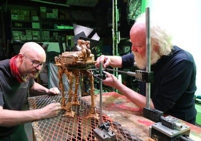 Phil Tippett working on stop animation
