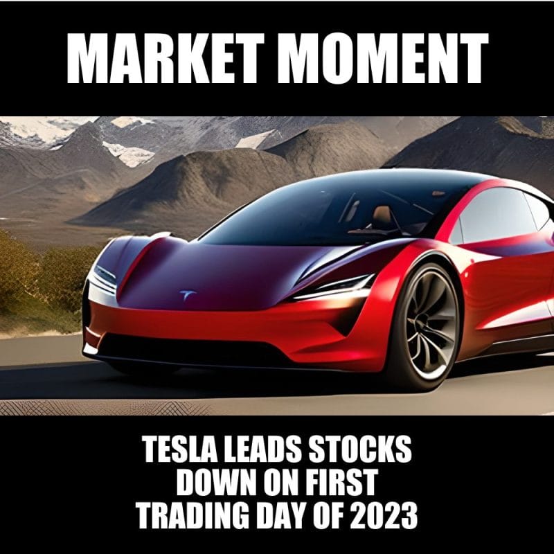 Tesla leads stocks down on first trading day of 2023