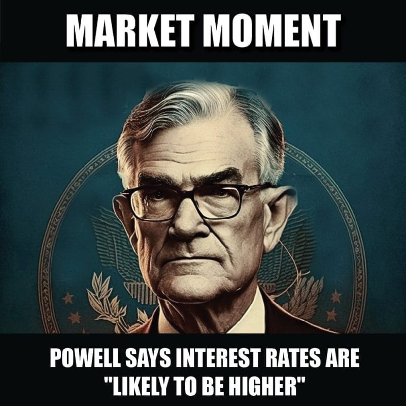 Powell says interest rates are "likely to be higher"