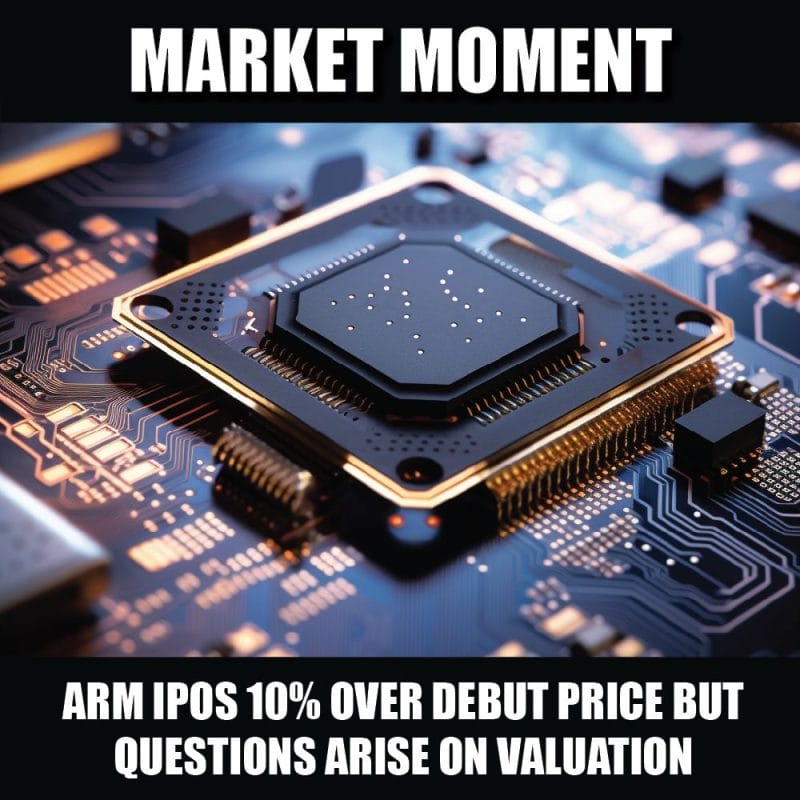 Chip Designer Arm IPOs 10% over its debut price but questions arise on valuation