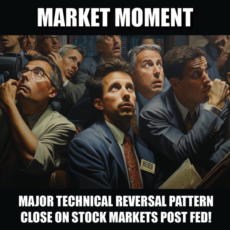 Major technical reversal pattern close to triggering on stock markets post Federal Reserve!