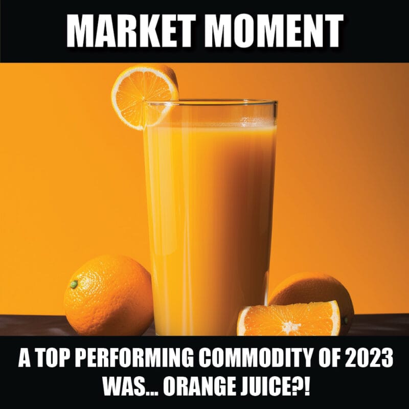 One of the top performing commodities of 2023 was... orange juice!