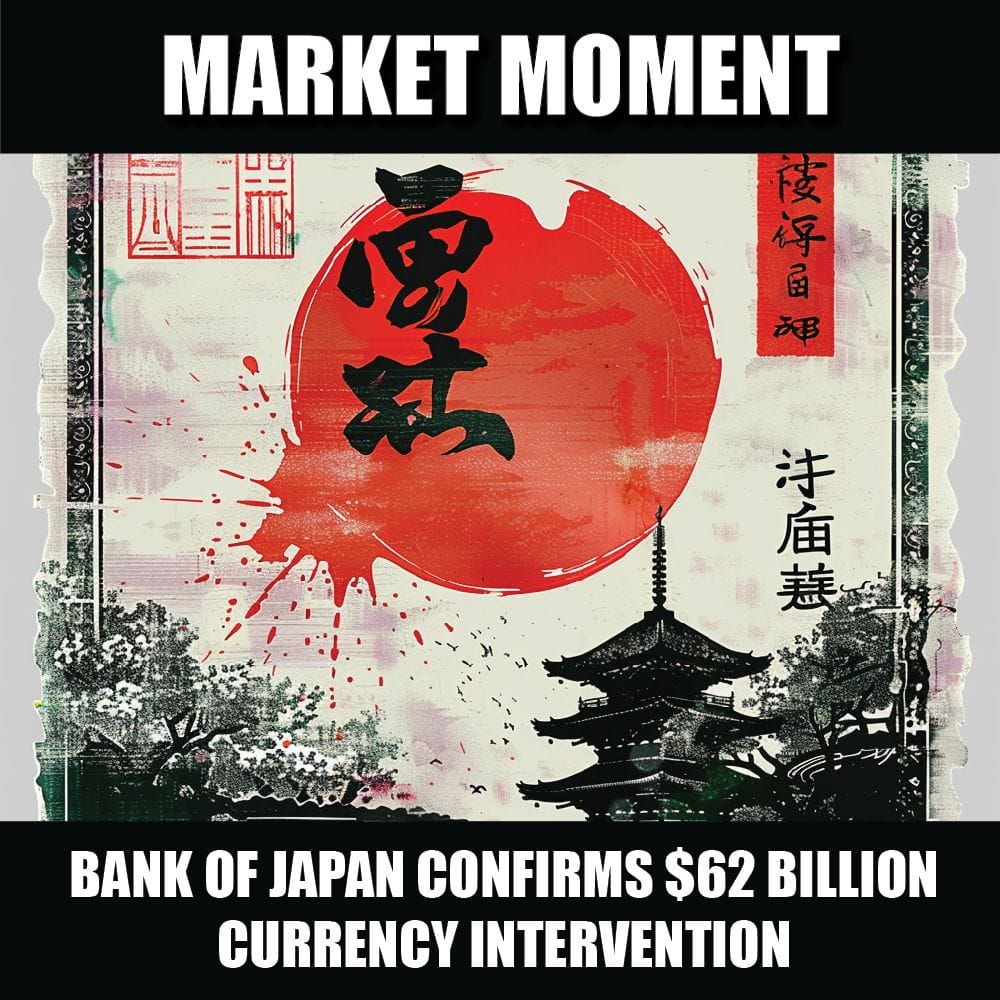 Bank of Japan confirms $62 billion currency intervention