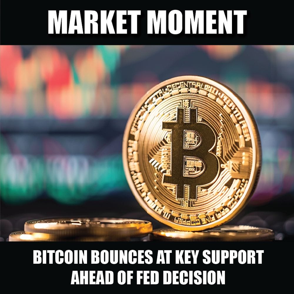 Bitcoin bounces at key support ahead of Fed decision.